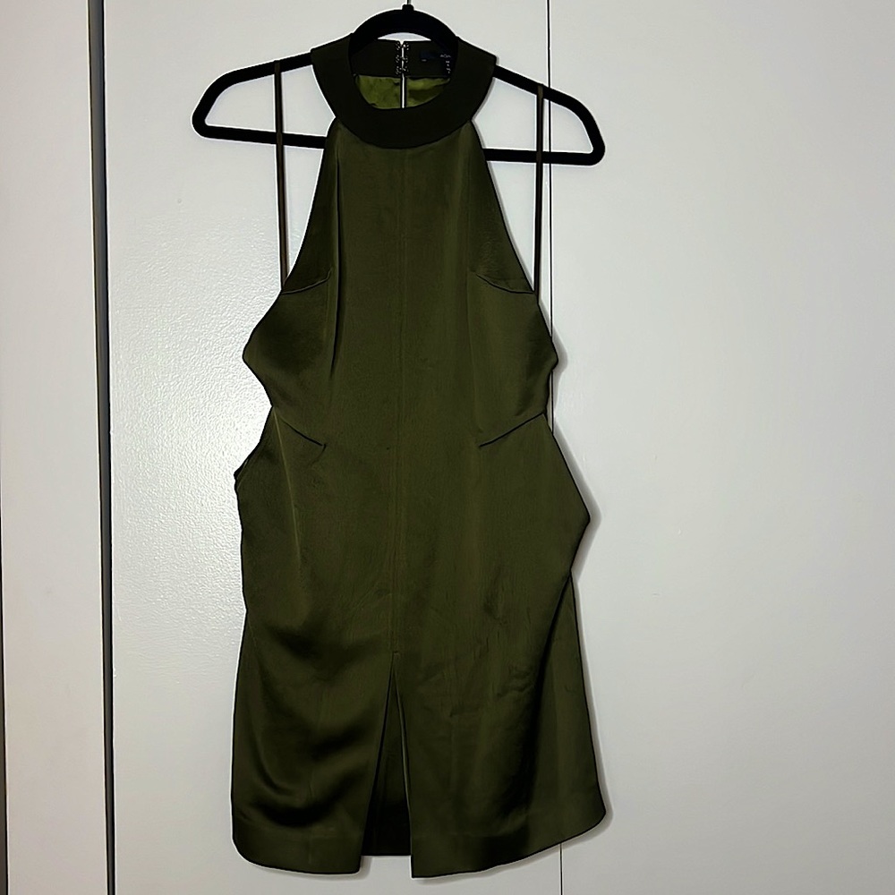 AQ/AQ Khaki Green Backless Dress